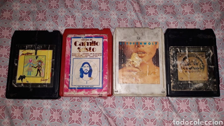 Casetes antiguos: Lote casete 4 cartuchos 4 pistas. Camilo sesto, steppenwolf, Santana, &Eacute;xitos