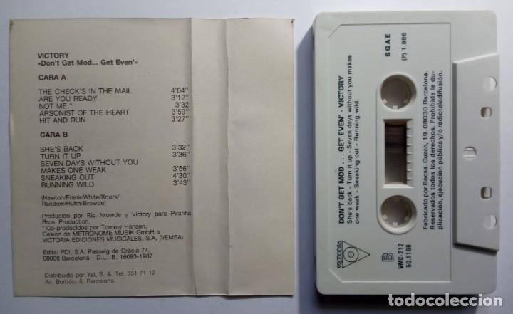 Casetes antiguos: VICTORY - dont get mod .. get even - CASETE 1986 - VICTORIA / EL PODER DEL HEAVY - Foto 4