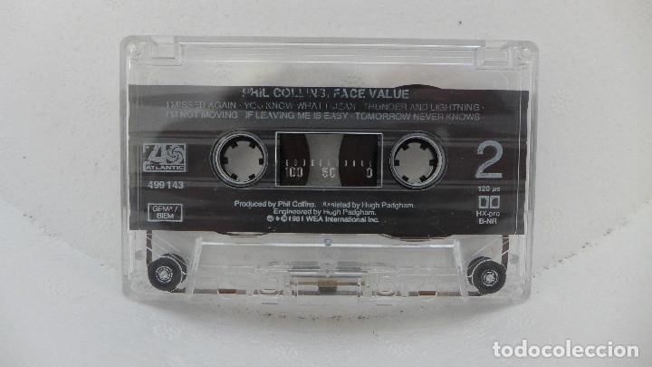 Casetes antiguos: CINTA DE CASSETTE CASETE - PHIL COLLINS - FACE VALUE - Foto 5