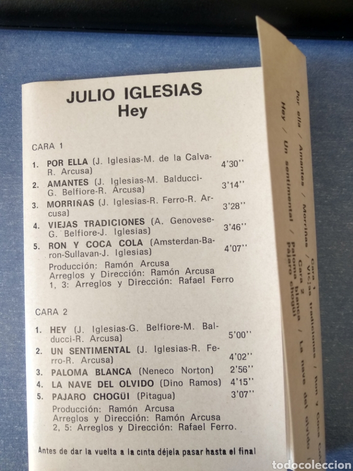Casetes antiguos: Hey! Julio Iglesias - Foto 2