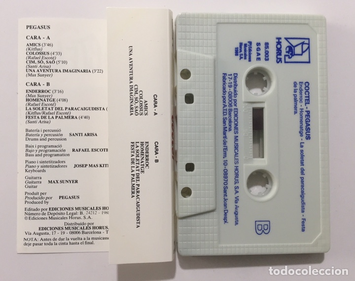 Casetes antiguos: PEGASUS - COCTEL - cassette - Spain, 1988 - Foto 2