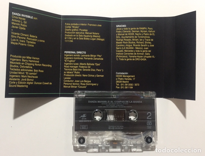 Casetes antiguos: DANZA INVISIBLE - AL COMP&Aacute;S DE LA BANDA - CASSETTE - Foto 3