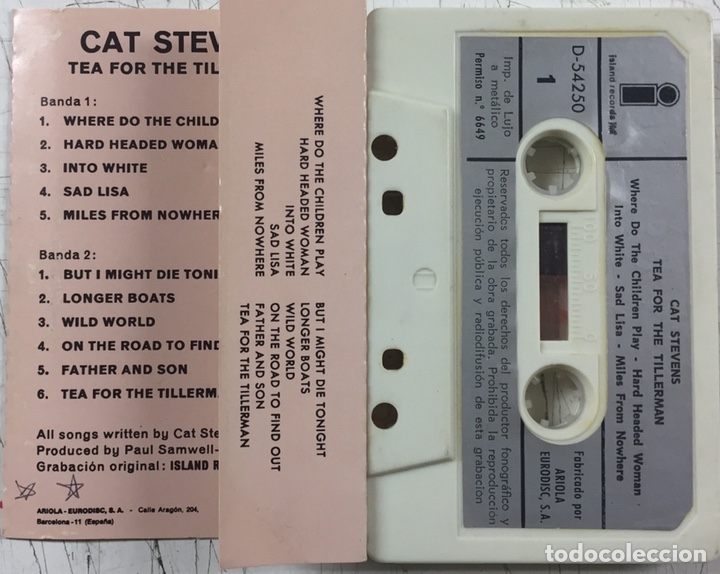 Casetes antiguos: CAT STEVENS - TEA FOR THE TILLERMAN - CASSETTE - Foto 2