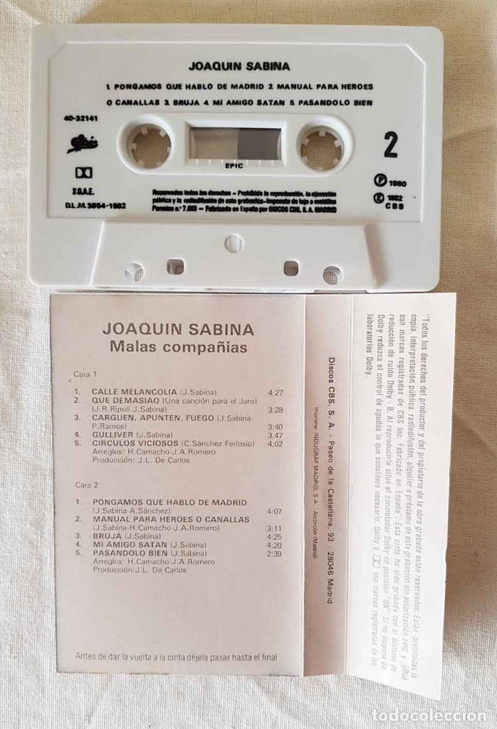 Casetes antiguos: CASETE  Sabina, malas compa&ntilde;ias, 1982 - Foto 2