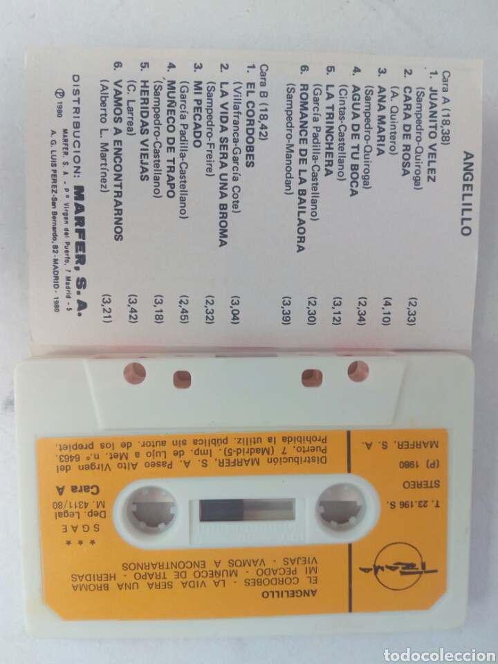 Casetes antiguos: Cassette Angelillo - Foto 3