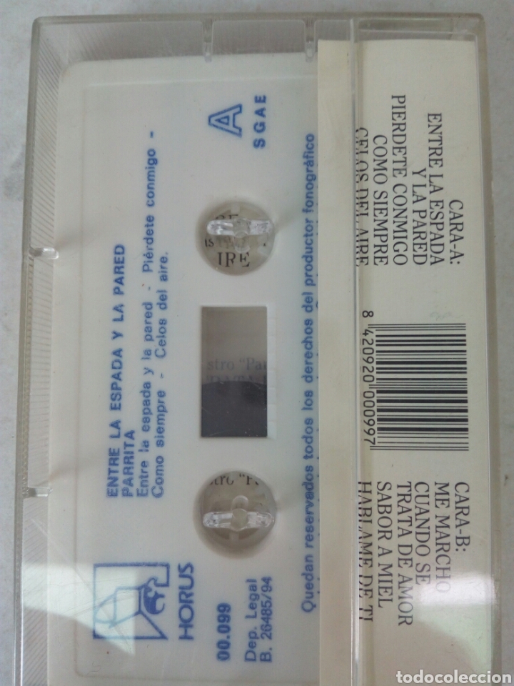 Casetes antiguos: Parrita cassette entre la espada y la pared - Foto 2