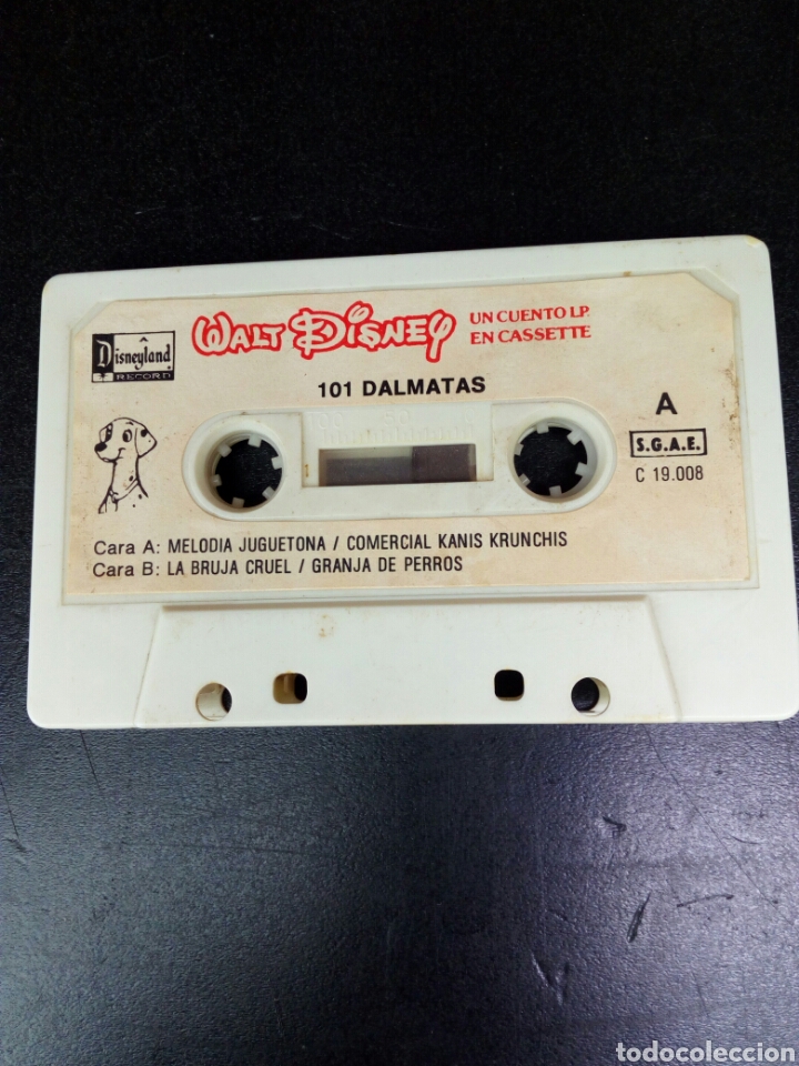 Casetes antiguos: Cuento 101 d&aacute;lmatas Walt Disney cassette - Foto 2
