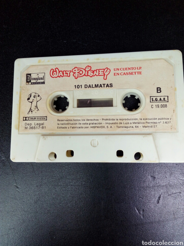 Casetes antiguos: Cuento 101 d&aacute;lmatas Walt Disney cassette - Foto 1