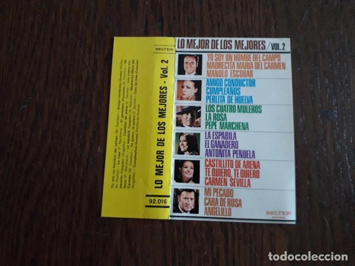 Casetes antiguos: car&aacute;tula cinta de casete-cassette, Lo mejor de los mejores, volumen 2. Belter, a&ntilde;o 1978