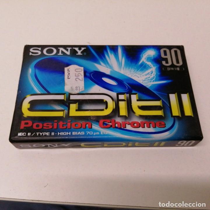 Casetes antiguos: Casete de musica SONY 90 CDit 2 II Position Choome virgen si grabaci&oacute;n precintado