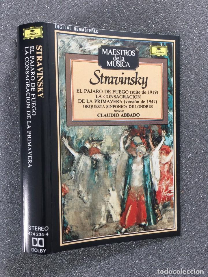 Casetes antiguos: Los Maestros de la M&uacute;sica (1988) &Iacute;gor Stravinski - sin cassette- solo car&aacute;tula y caja