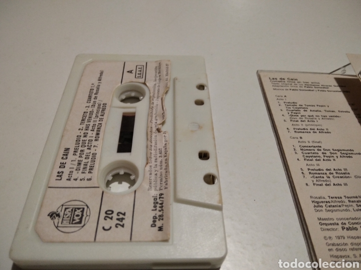Casetes antiguos: Las de Ca&iacute;n cinta caset Pablo Soroz&aacute;bal - Foto 4