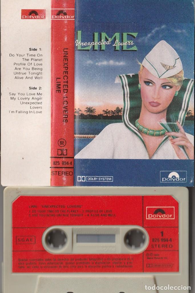 Casetes antiguos: LIME - UNEXPECTED LOVERS (CASSETTE POLYDOR 1985 ESPA&Ntilde;A) - Foto 1