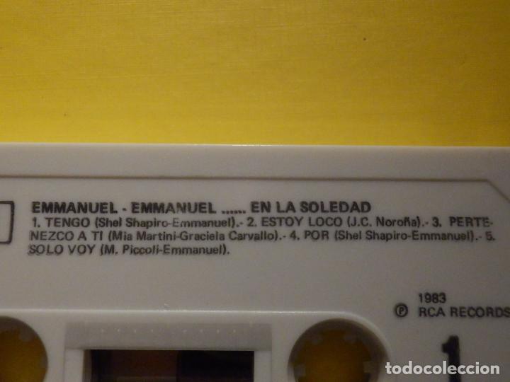 Casetes antiguos: Cinta de Cassette - Emmanuel, En la Soledad - RCA 1983 - Foto 2