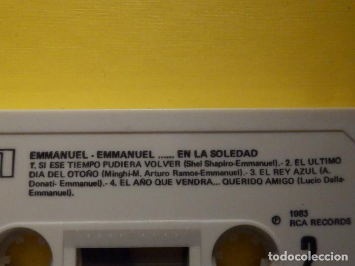 Casetes antiguos: Cinta de Cassette - Emmanuel, En la Soledad - RCA 1983 - Foto 3