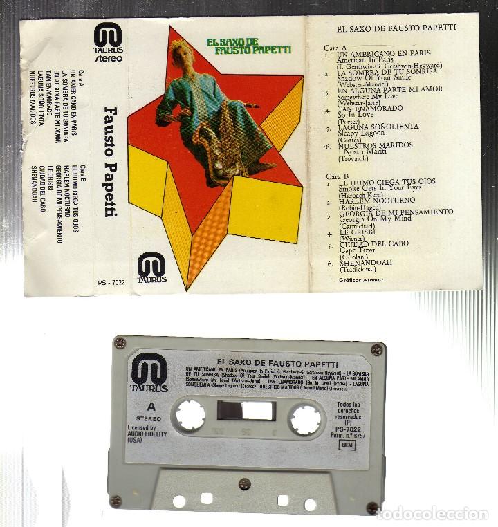 Casetes antiguos: CASSETTE: EL SAXO DE FAUSTO PAPETTI &middot; TAURUS, 1971 - Foto 3