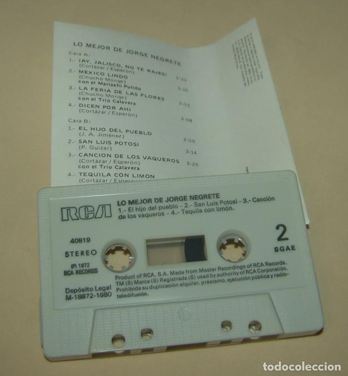 Casetes antiguos: JORGE NEGRETE - LO MEJOR DE - (CAJ-4) - Foto 2