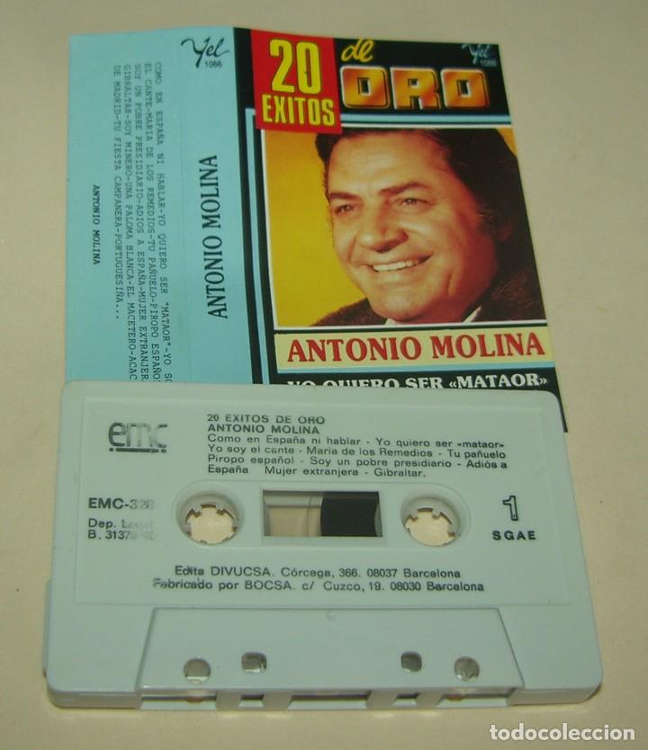 Casetes antiguos: ANTONIO MOLINA - 20 EXITOS DE ORO - (CAJ-4) - Foto 1