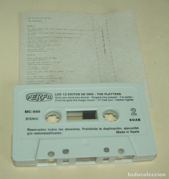 Casetes antiguos: THE PLATTERS - 12 EXITOS DE ORO - (CAJ-4) - Foto 2