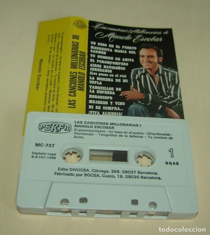 Casetes antiguos: MANOLO ESCOBAR - LAS CANCIONES MILLONARIAS - (CAJ-3) - Foto 1