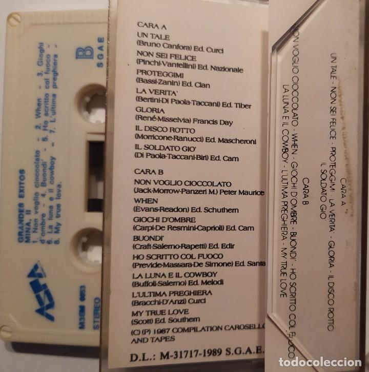 Casetes antiguos: MINA GRANDES EXITOS VERSIONES ORIGINALES VOL. 2 1989 - Foto 2