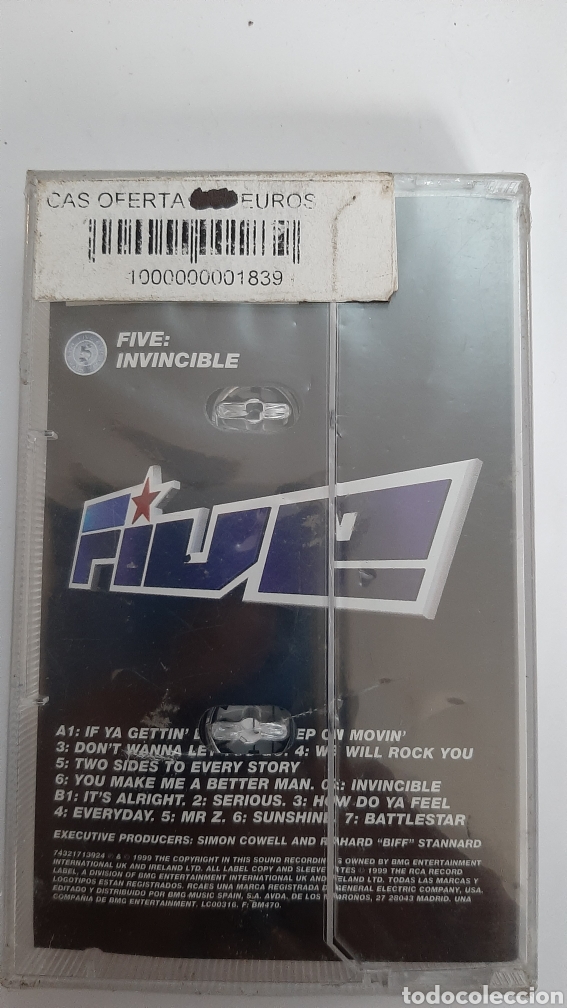 Casetes antiguos: FIVE: INVINCIBLE cassette nuevo - Foto 2