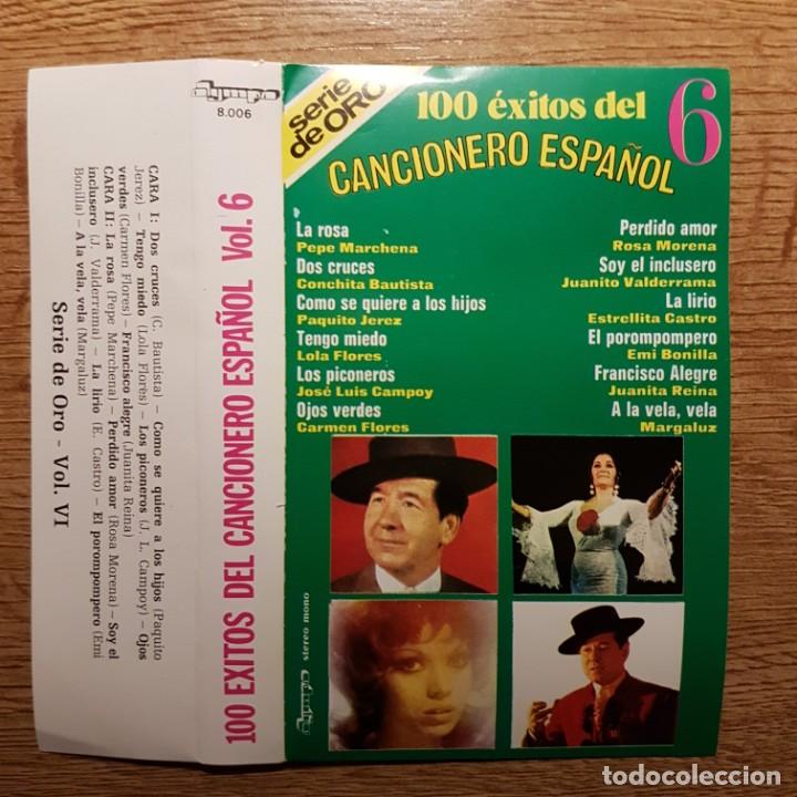 Casetes antiguos: CASETE 100 &Eacute;XITOS DEL CANCIONERO 6 LOLA CARMEN FLORES ROSA MORENA MARGALUZ ESTRELLITA