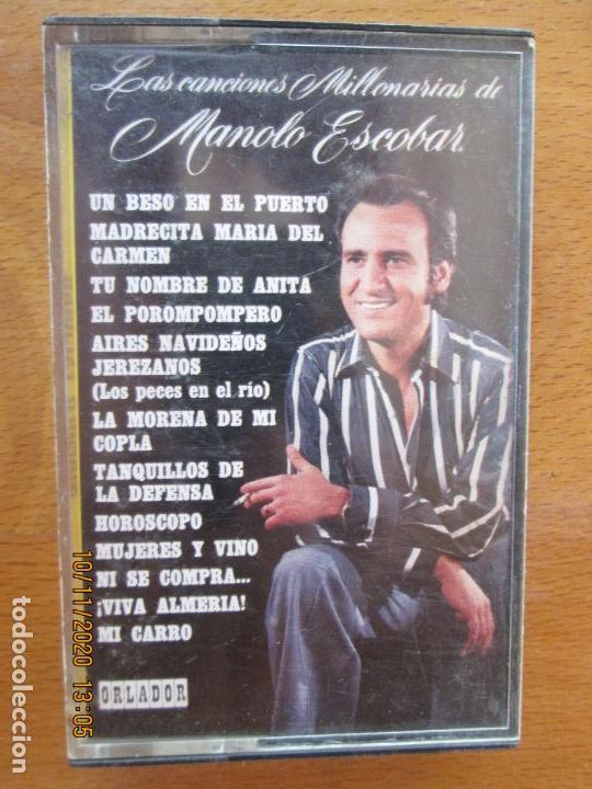 Old Cassettes: MONOLO ESCOBAR , LAS CANCIONES MILLONARIAS - UN BESO EN EL PUERTO , MI CARRO ETC -CASSETTE