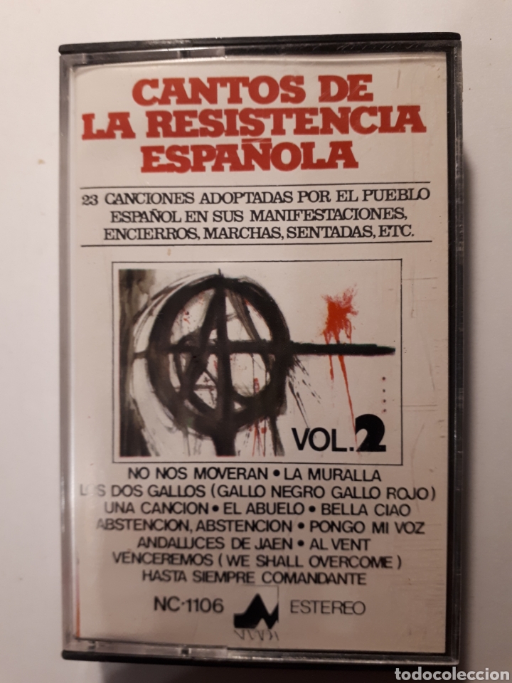 Alte Kassetten: CANTOS DE LA RESISTENCIA ESPA&Ntilde;OLA. CINTA CASSETTE USADA