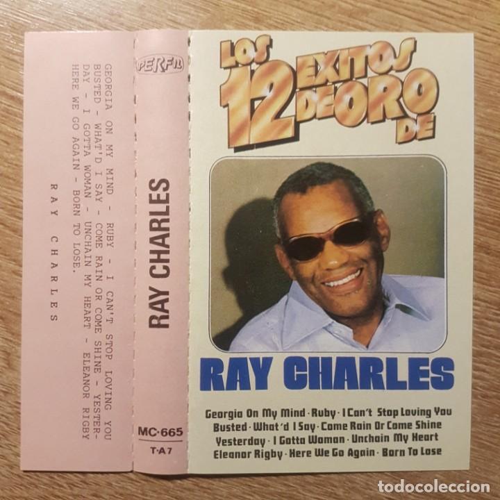 Casetes antiguos: CASETE RAY CHARLES LOS 12 &Eacute;XITOS DE ORO - Foto 1