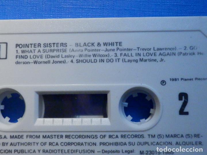 Casetes antiguos: Cinta Cassette - Pointer Sisters - Black & White - RCA 1985 - Foto 3