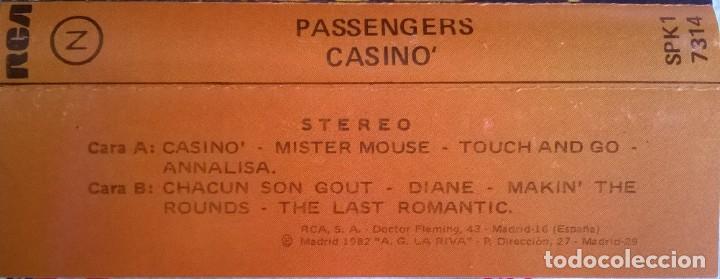 Casetes antiguos: Passengers. Casino, RCA &lrm;&ndash; SPK1-7314 - Foto 7