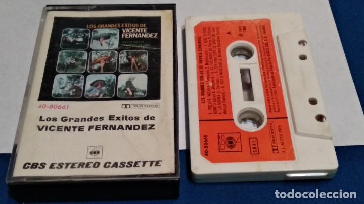 Casetes antiguos: CASETE CINTA CASSETTE ( LOS GRANDES &Eacute;XITOS DE VICENTE FERNANDEZ ) 1975 CBS