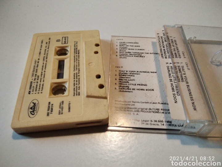 Casetes antiguos: Casette Joe Cocker - Foto 3
