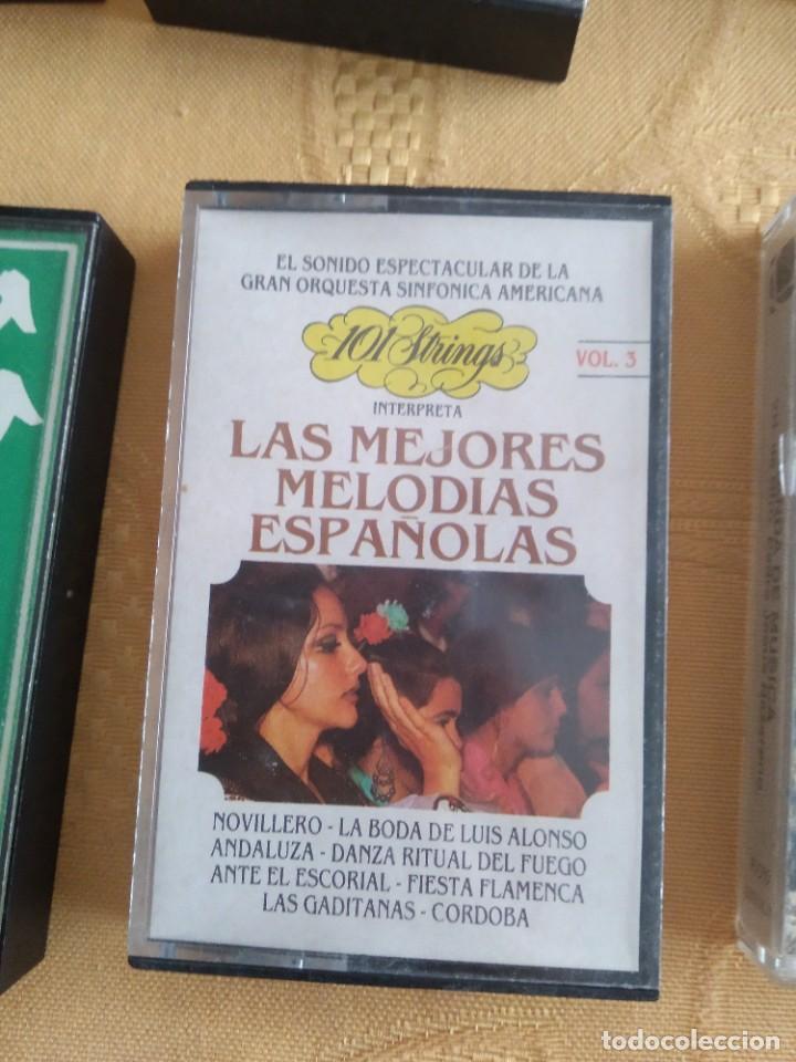 Cassetes antigas: CAJ-545 CASETE 101 STRINGS MEJORES MELODIAS ESPA&Ntilde;OLAS NOVILLERO, LA BODA DE LUIS ALONSO, ANDALUZA..