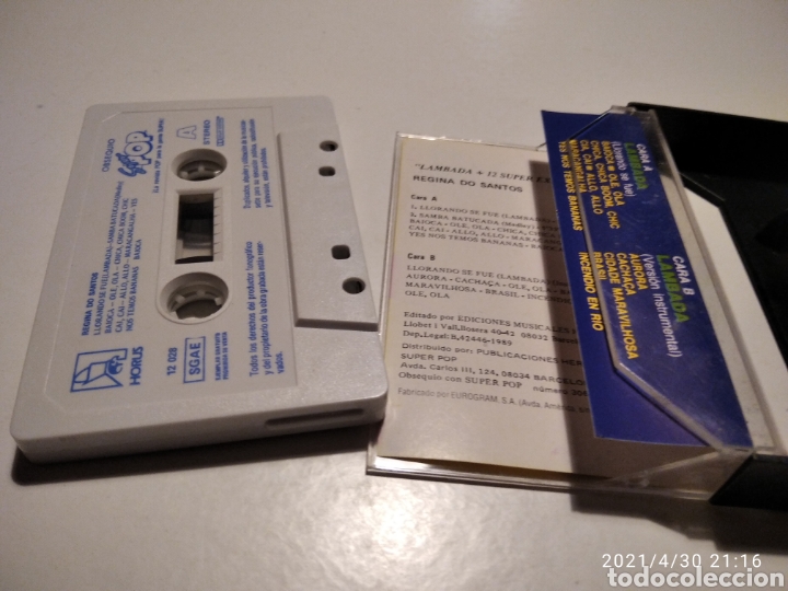Casetes antiguos: Lambada 12 super &eacute;xitos super pop - Foto 2