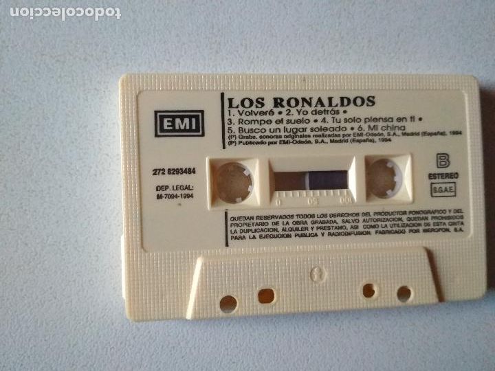 Casetes antiguos: LOS RONALDOS, IDIOTA, emi 1994 - Foto 2