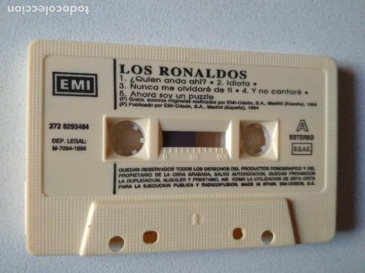 Casetes antiguos: LOS RONALDOS, IDIOTA, emi 1994 - Foto 3