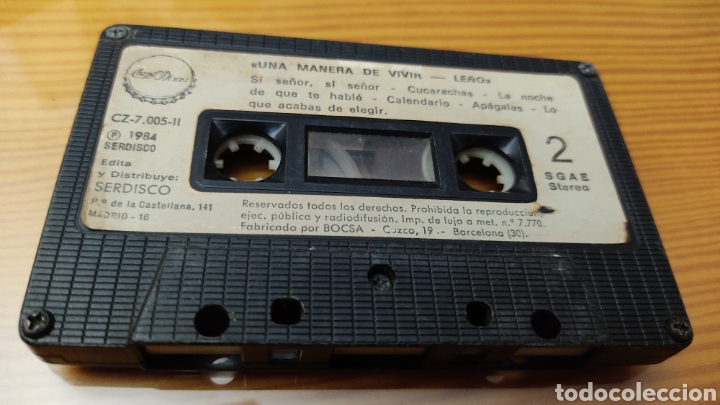 Casetes antiguos: Cinta de cassette de LE&Ntilde;O. &rdquo;MANERAS DE VIVIR&rdquo; - Foto 2