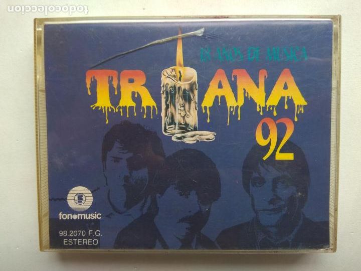 Cassettes Anciennes: TRIANA 92. 18 A&Ntilde;OS DE M&Uacute;SICA. CASETE DOBLE FONOMUSIC 98.2070 FG. ESPA&Ntilde;A 1991.