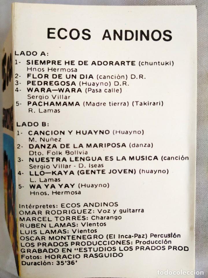 Casetes antiguos: 1984 - ECOS ANDINOS - CASETE - Foto 2