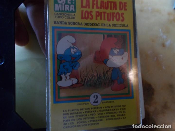 Casetes antiguos: CINTA DE CASET DE LOS PITUFOS, LA FLAUTA DE LOS PITUFOS - Foto 2