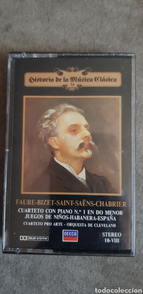 Alte Kassetten: Casete HISTORIA DE LA M&Uacute;SICA CL&Aacute;SICA, 54 (FAURE-BIZET-SAINT-SA&Euml;NS-CHABRIER), 1984