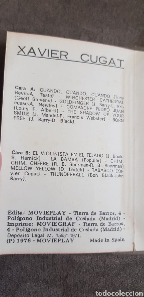 Casetes antiguos: Casete XAVIER CUGAT - Foto 3