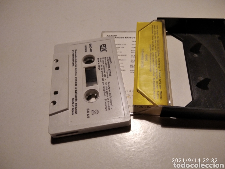 Casetes antiguos: Cinta casette Adamo &eacute;xitos - Foto 2