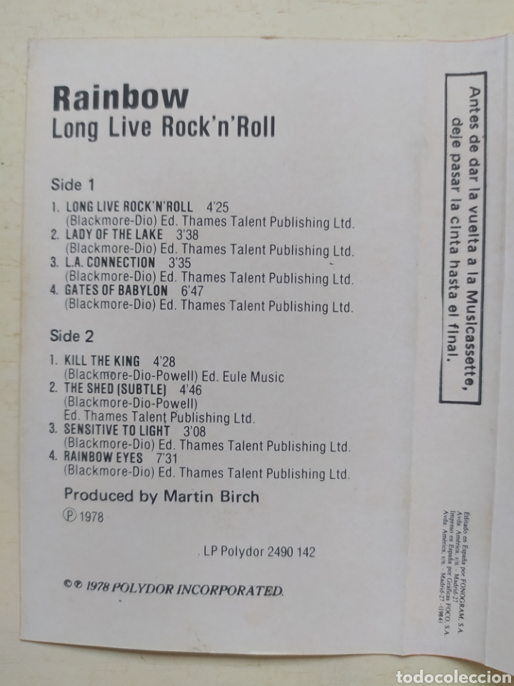 Casetes antiguos: Casette Rainbow - Foto 2