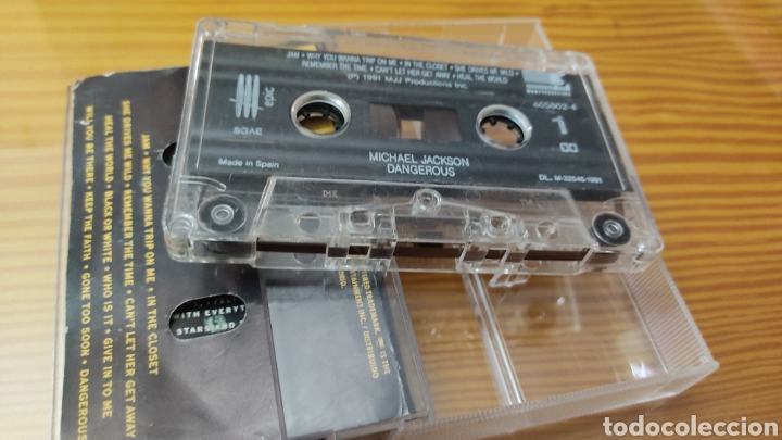 Casetes antiguos: Cassette de Michael Jackson &rdquo;Dangerous&rdquo; - Foto 2