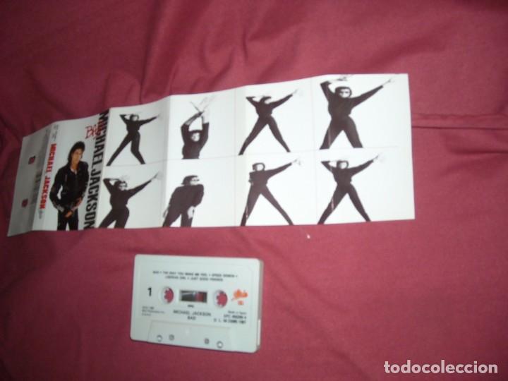 Casetes antiguos: MICHAEL JACKSON CASSETTE ORIGINAL BAD 1987 EPIC SPA - Foto 2