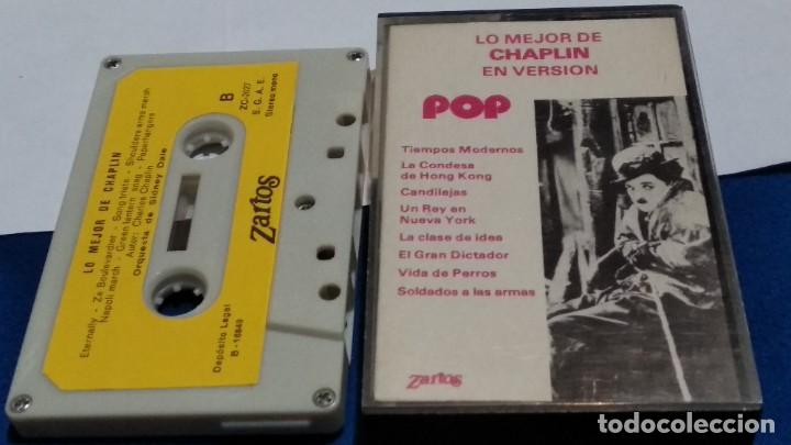 Casetes antiguos: CASETE CINTA CASSETTE ( LO MEJOR DE CHAPLIN EN VERSION POP - ORQUESTA DE SIDNEY DALE )1975 ZARTOS