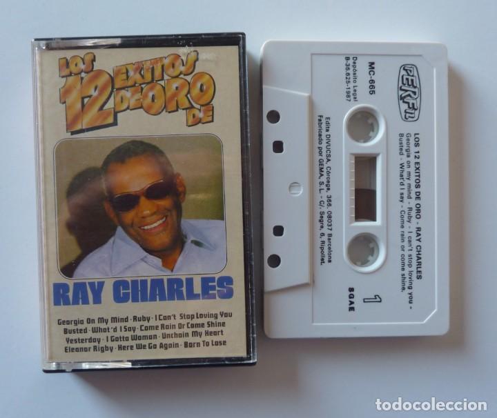 Casetes antiguos: RAY CHARLES // LOS 12 EXITOS DE ORO DE RAY CHARLES // 1987 // CASETE - Foto 1